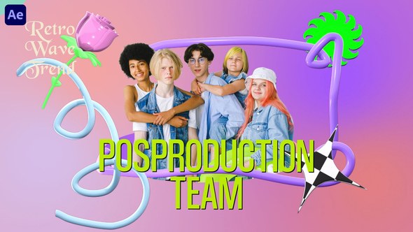 Videohive Y2K Postmodern Intro Reveal Video Displays template preview