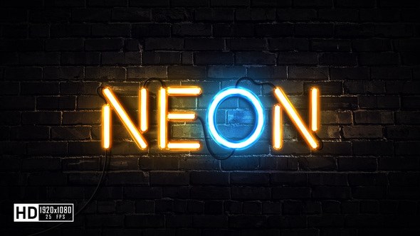 Videohive Neon Tube Logo Reveal Logo Stings template preview