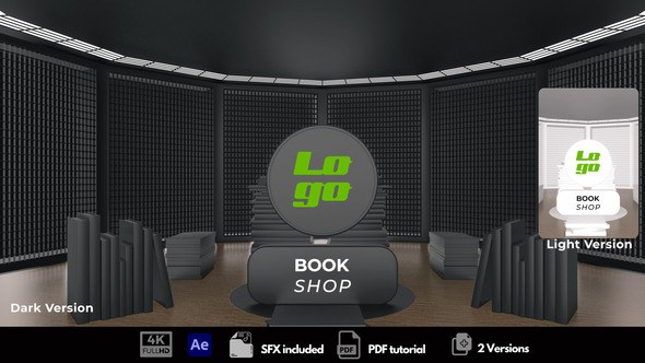Videohive Book Shop Logo Stings template preview