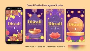Videohive Diwali Festival Instagram Stories 54665756 Openers template preview