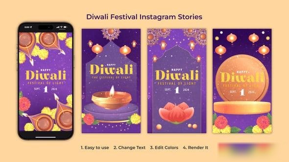 Videohive Diwali Festival Instagram Stories 54665756 Openers template preview
