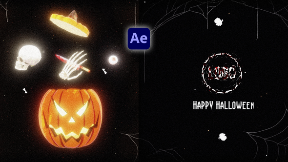 Videohive Halloween Retro Logo Logo Stings template preview