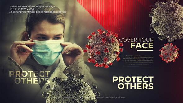 Videohive Covid-19 Safety Cinematic Title Video Displays template preview
