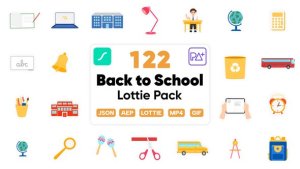 Videohive Back to School Lottie Elements Elements template preview