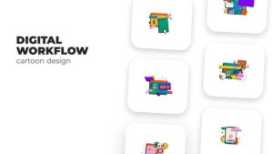 Videohive Digital Workflow - Cartoon Design Elements template preview