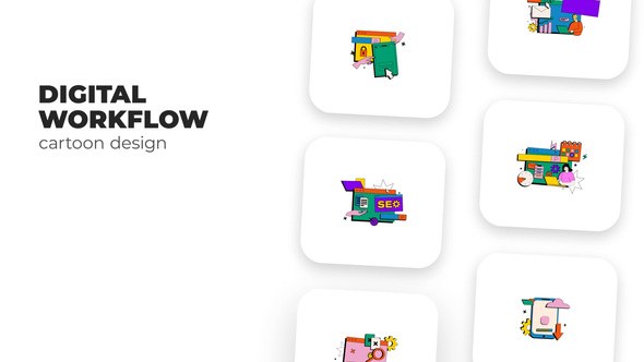Videohive Digital Workflow - Cartoon Design Elements template preview
