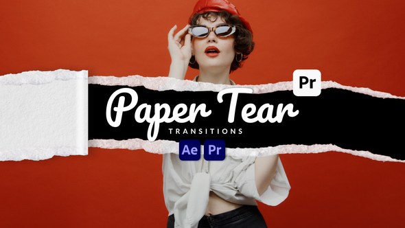 Paper tear Transitions for Premiere Pro Premiere Pro template preview