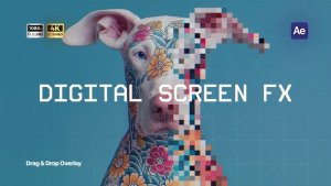 Videohive Digital Screen FX вЂ“ Monitor Pixel Overlay Elements template preview
