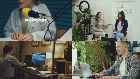 Videohive Podcast Intro Opener | 4 In 1 Openers template preview