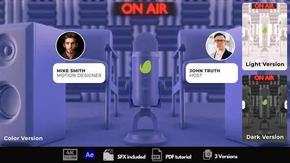Videohive Podcast Intro 49344608 Logo Stings template preview