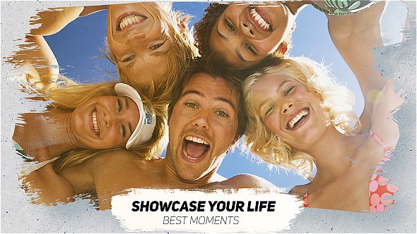 Videohive Happy Life Moments вЂ“ Animated Brushes Slideshow Video Displays template preview