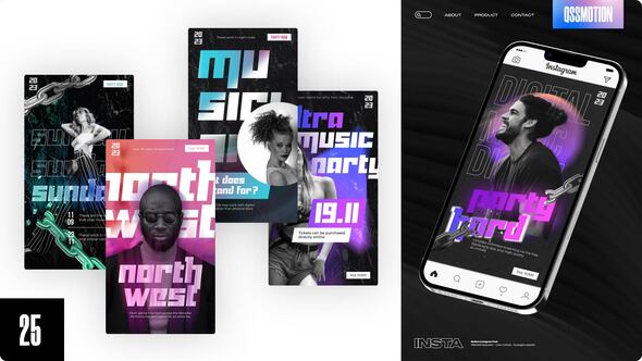 Videohive Party Instagram Stories Stories Video Displays template preview