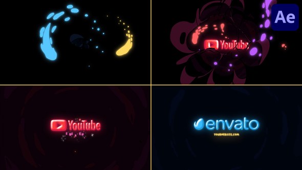 Videohive Neon Drops Logo for After Effects Logo Stings template preview