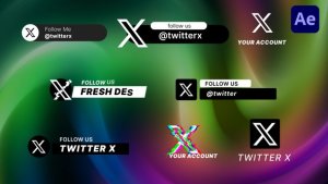Videohive Twitter X Lower Thirds 2023 Elements template preview