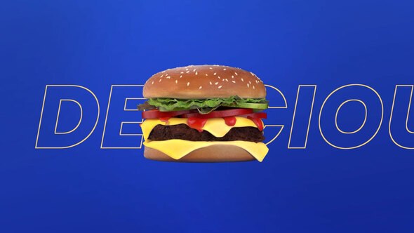 Videohive Tasty Burger 3D Intro Logo Stings template preview