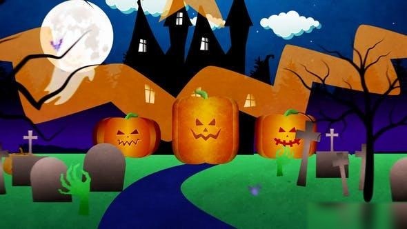 Videohive Halloween TV Cartoon Logo Opener Openers template preview