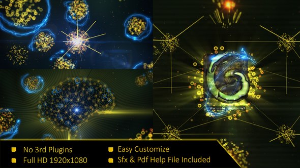 Videohive Brain Atom Reveal Logo Logo Stings template preview