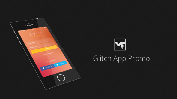 Glitch App Promo Video Displays template preview