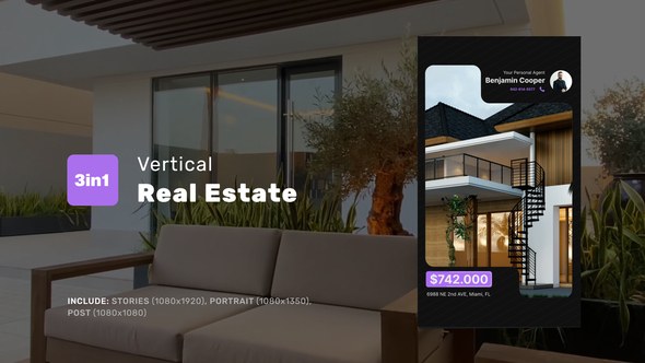 Videohive Vertical Real Estate Video Displays template preview