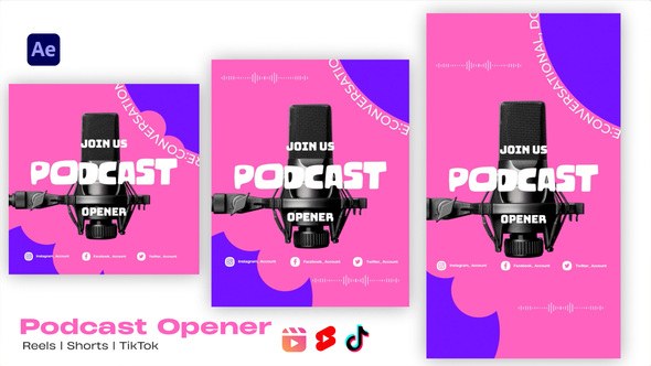Videohive Podcast Opener | Instagram Shorts Tik Tok Openers template preview