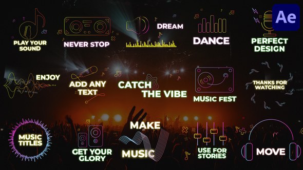 Videohive Music Titles | After Effects 46248117 Titles template preview