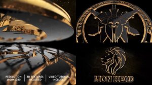 Videohive Gold Black And Shine Logo Reveal Logo Stings template preview