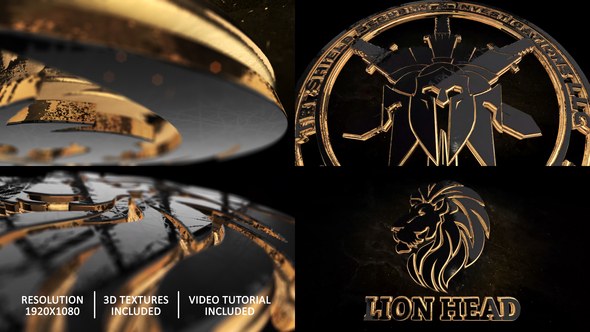 Videohive Gold Black And Shine Logo Reveal Logo Stings template preview