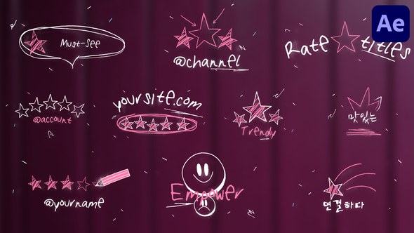 Videohive Drawn Rates Titles for After Effects Titles template preview