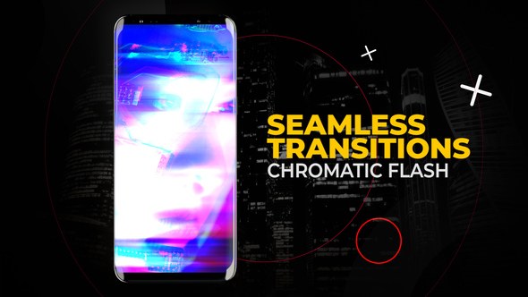 Videohive Vertical Chromatic Flash Transitions | After Effects Elements template preview
