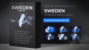 Videohive Sweden Animated Map - Kingdom of Sweden Map Kit Video Displays template preview