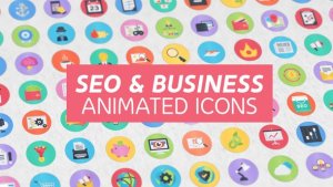 100 Seo & Business Modern Flat Animated Icons Video Displays template preview