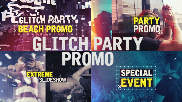 Videohive Glitch Party Promo Openers template preview