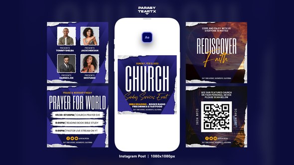 Videohive Church Instagram Post Template Product Promo template preview
