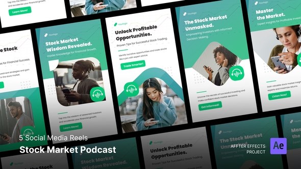 Videohive Social Media Reel - Stock Market Insight Podcast Product Promo template preview