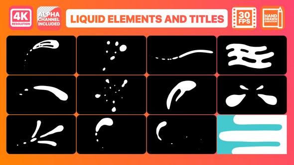 Liquid Shapes And Titles Video Displays template preview