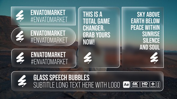 Videohive Glass Speech Bubbles Elements template preview