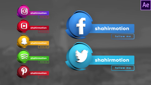 Videohive Social Media 3D Lowerthirds Titles template preview