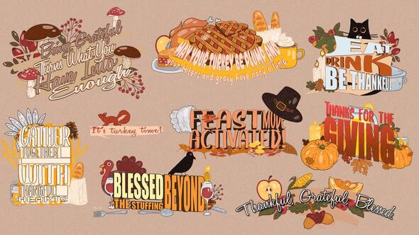 Videohive Thanksgiving Titles Pack Titles template preview