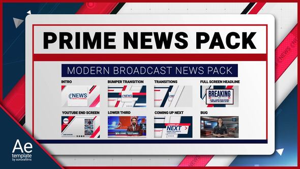 Videohive Prime News Pack Broadcast-packages template preview