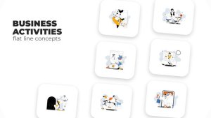 Videohive Business Activities - Flat Line Concepts Elements template preview