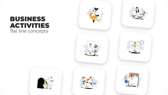 Videohive Business Activities - Flat Line Concepts Elements template preview