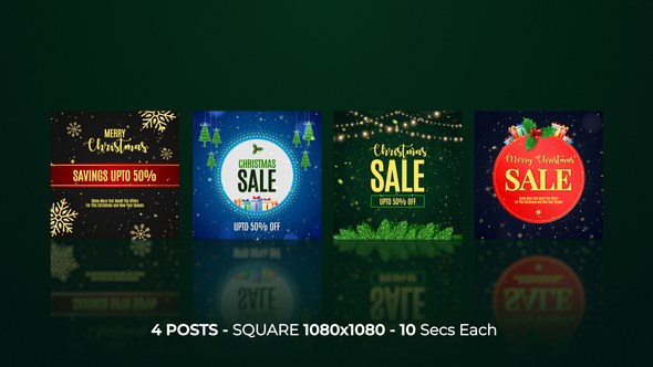 Videohive Christmas Instagram Posts 55904438 Openers template preview
