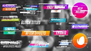 Colourful Glitch Titles Video Displays template preview