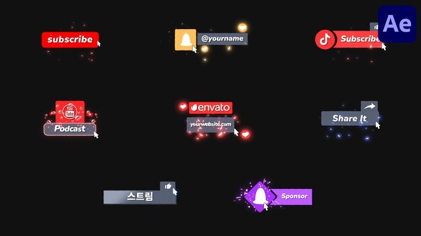 Videohive Social Media Lower Thirds for After Effects 53884093 Elements template preview