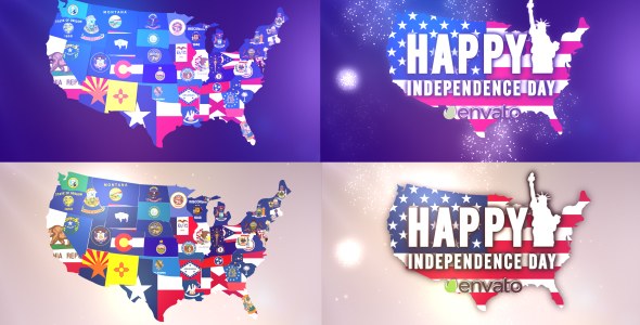 USA States Flag Logo Video Displays template preview