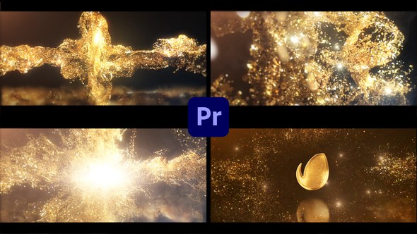 Luxury Gold Explosion Logo Premiere Pro template preview