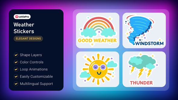 Videohive Weather Stickers Elements template preview