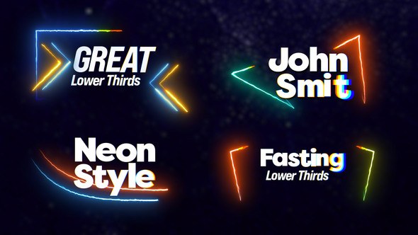 Videohive Neon Lower Thirds - Titles Elements template preview