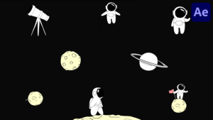 Videohive Cartoon Space Animations for After Effects Elements template preview