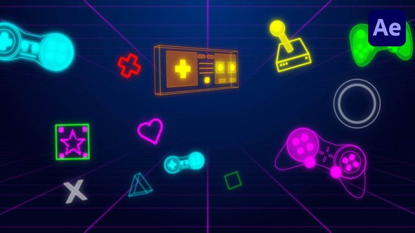 Videohive Gaming Icon Loopable Overlay Video Displays template preview